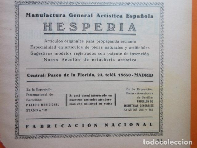 Coleccionismo: PUBLICIDAD 1929 - MANUFACTURAS HESPERIA PASEO DE LA FLORIDA 23 MADRID - LA HORMIGA DE ORO
