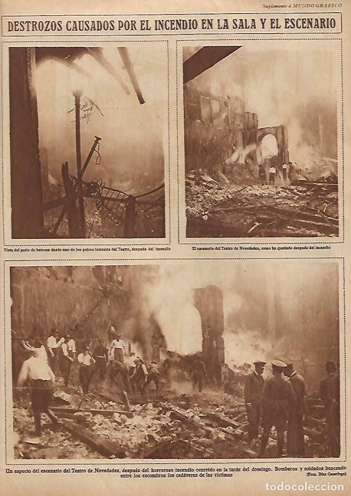 Coleccionismo: A&Ntilde;O 1928 RECORTE PRENSA CATASTROFE INCENDIO TEATRO NOVEDADES DE MADRID
