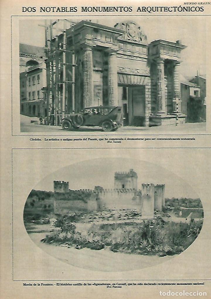 Collecting paper: A&Ntilde;O 1928 RECORTE PRENSA CORDOBA PUERTA DEL PUENTE MORON DE LA FRONTERA CASTILLO AGUZADORAS
