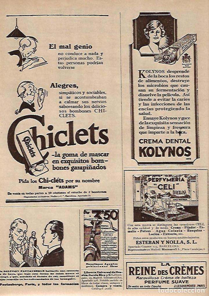 Collectionnisme: A&Ntilde;O 1928 RECORTE PRENSA PUBLICIDAD CHICLETS ADAMS GOMA DE MASCAR