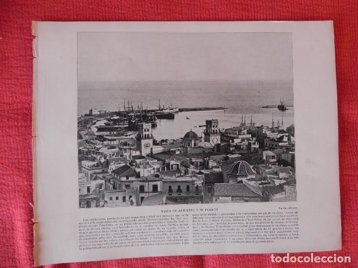 Coleccionismo: -VISTA DE ALICANTE Y SU PUERTO. ANTIGUA L&Aacute;MINA DE 1898. PN00002 @