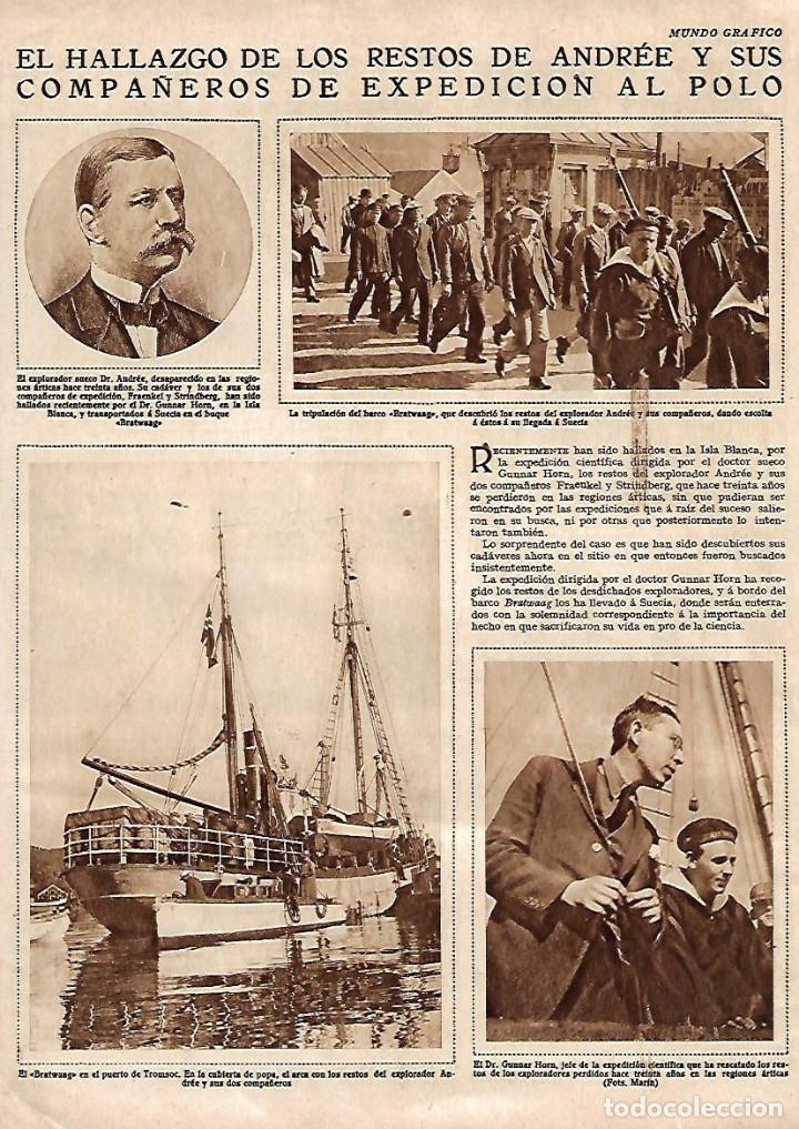 Collectionnisme: A&Ntilde;O 1930 RECORTE PRENSA HALLAZGO RESTOS ANDREE Y SUS COMPA&Ntilde;EROS EXPEDICION AL POLO EXPLORADOR