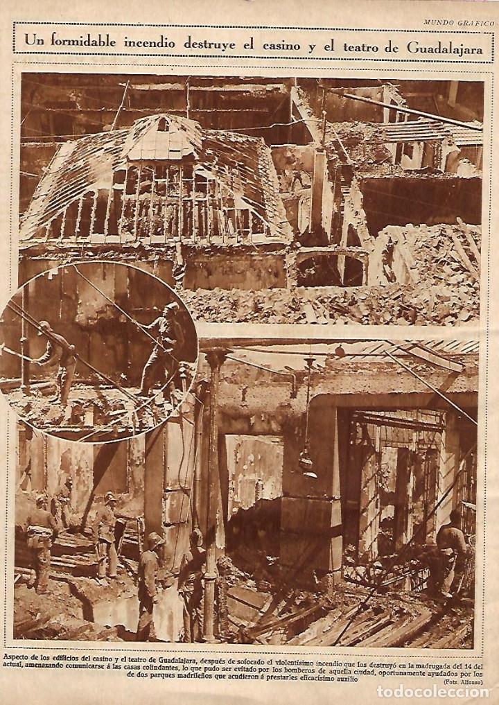 Coleccionismo: A&Ntilde;O 1930 RECORTE PRENSA GRAN INCENDIO DESTRUCCION DEL CASINO Y TEATRO DE GUADALAJARA