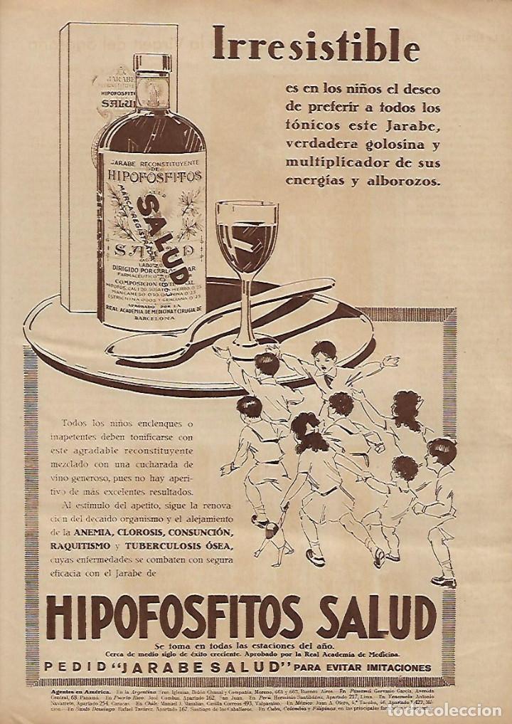 Collectionnisme: A&Ntilde;O 1930 RECORTE PRENSA PUBLICIDAD JARABE HIPOFOSFITOS SALUD JARABE SALUD