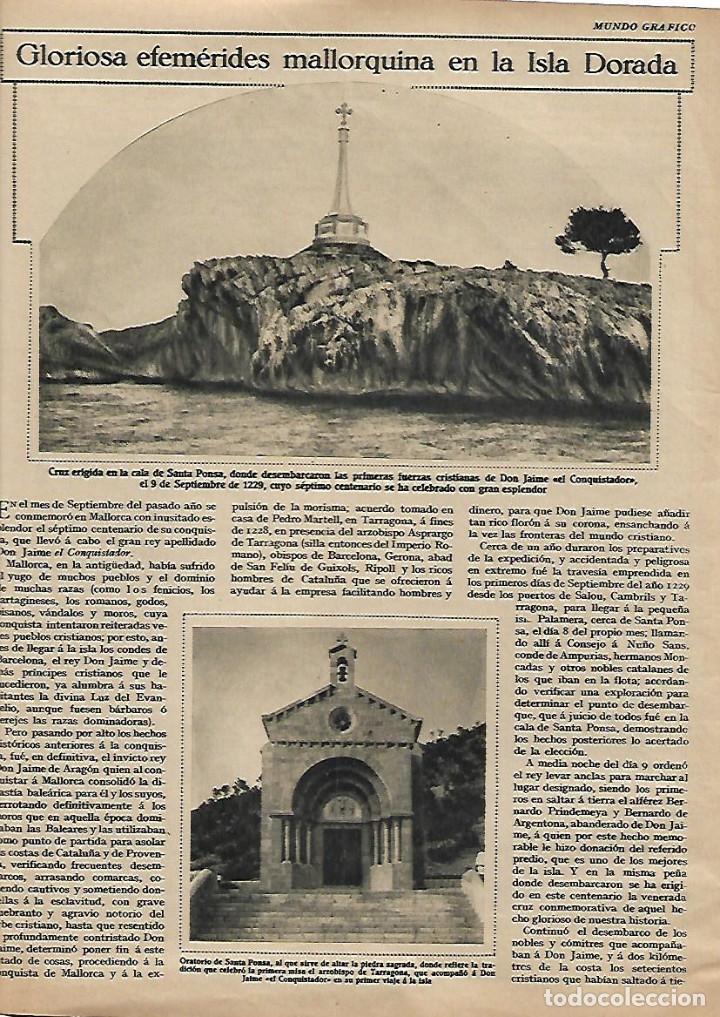 Collecting paper: A&Ntilde;O 1930  EFEMERIDES MALLORCA SEPTIMO CENTENARIO CONQUISTA JAIME EL CONQUISTADOR SANTA PONSA  PALMA