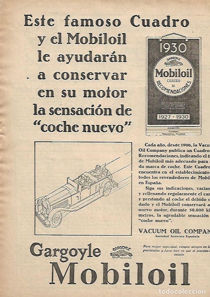 Collezionismo: A&Ntilde;O 1930 RECORTE PRENSA PUBLICIDAD GARGOYLE MOBILOIL ACEITE MOTOR AUTOMOVIL