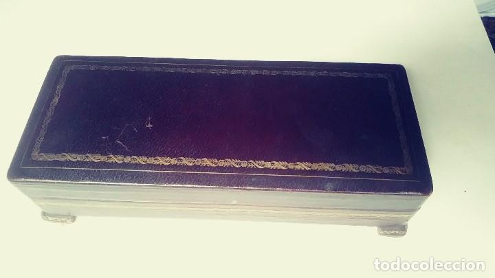 Coleccionismo: CAJA CIGARRERA DE MADERA FORRADA - Foto 7