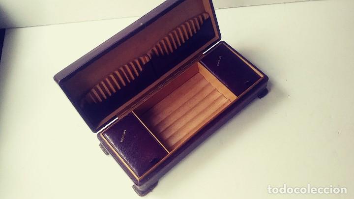 Coleccionismo: CAJA CIGARRERA DE MADERA FORRADA - Foto 19