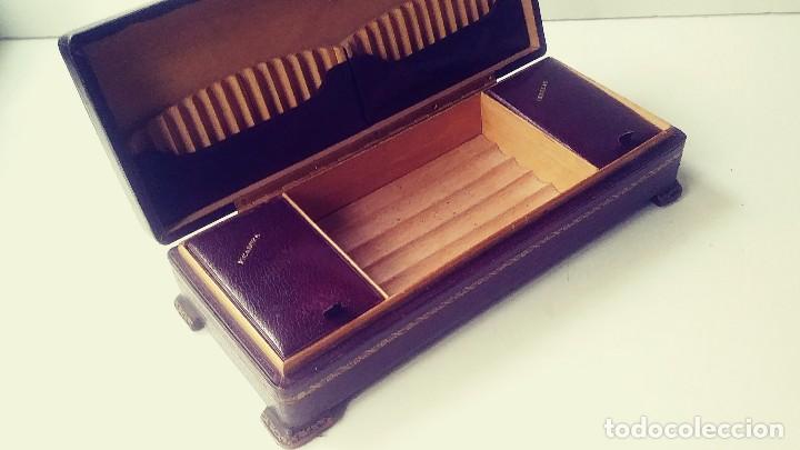 Coleccionismo: CAJA CIGARRERA DE MADERA FORRADA - Foto 20