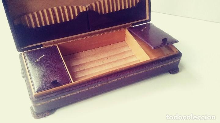 Coleccionismo: CAJA CIGARRERA DE MADERA FORRADA - Foto 21