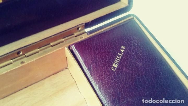 Coleccionismo: CAJA CIGARRERA DE MADERA FORRADA - Foto 24