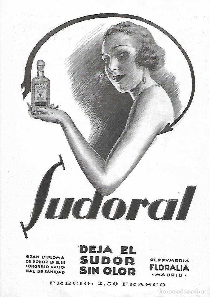 Collezionismo: A&Ntilde;O 1927 RECORTE PRENSA PUBLICIDAD DESODORANTE SUDORAL PERFUMERIA FLORALIA MADRID