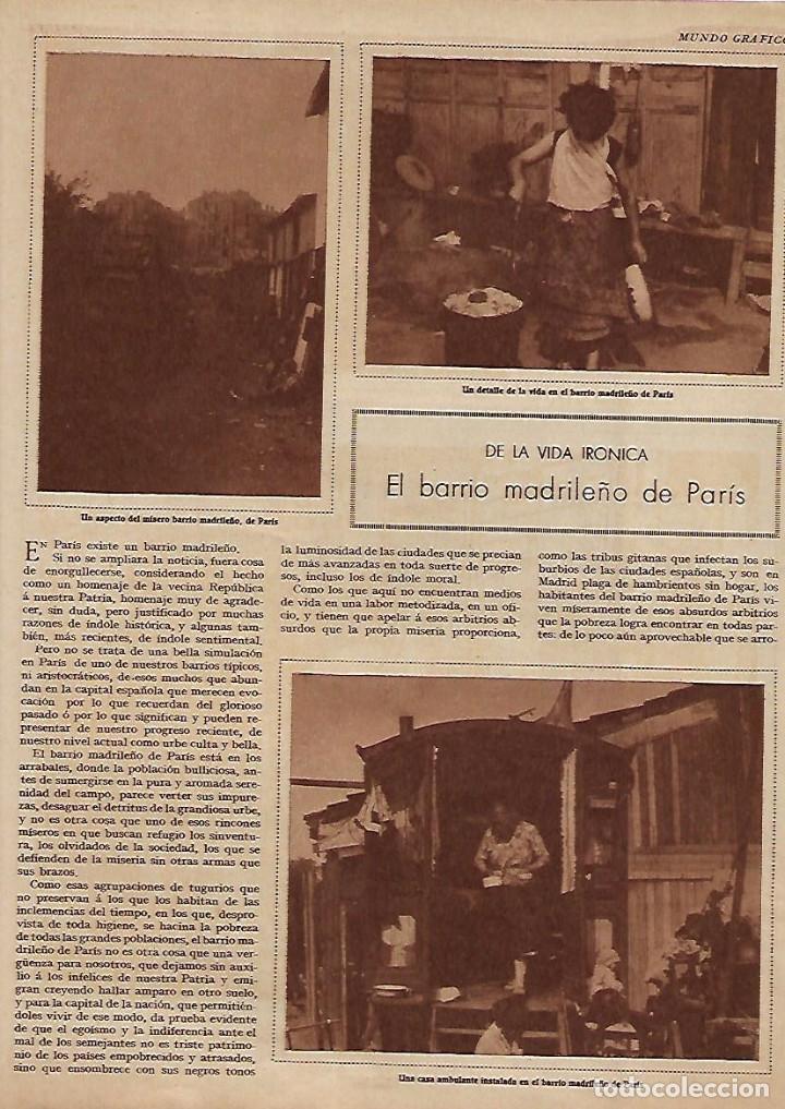 Collectionnisme: A&Ntilde;O 1930 RECORTE PRENSA EL BARRIO MADRILE&Ntilde;O DE PARIS CASA AMBULANTE CARAVANA