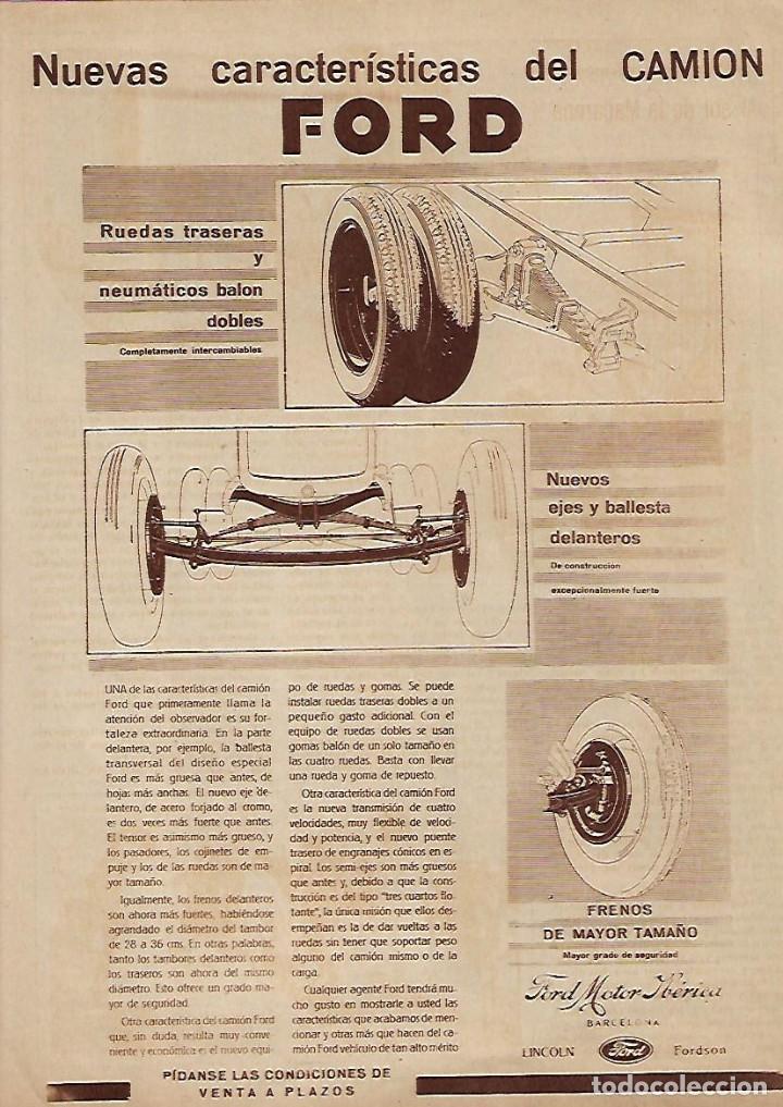 Collezionismo: A&Ntilde;O 1930 RECORTE PRENSA PUBLICIDAD NUEVAS CARACTERISTICAS DEL CAMION FORD