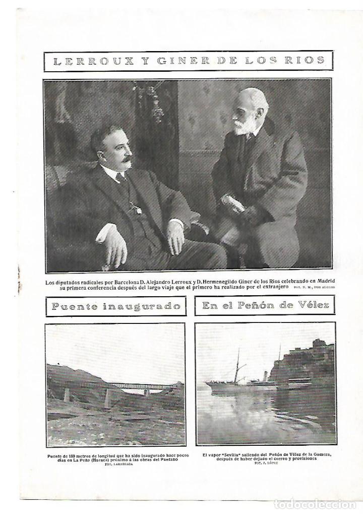 Collezionismo: A&Ntilde;O 1909 RECORTE PRENSA PE&Ntilde;ON DE VELEZ LA GOMERA VAPOR CORREO SEVILLA PUENTE LA PE&Ntilde;A HUESCA