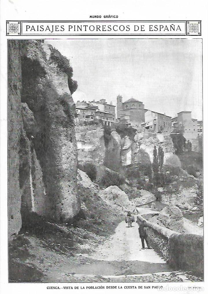 Collectionnisme: A&Ntilde;O 1915 RECORTE PRENSA FOTOGRAFIA CUENCA VISTA DE LA POBLACION DESDE LA CUESTA DE SAN PABLO