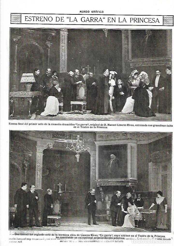 Collectionnisme: A&Ntilde;O 1914 RECORTE PRENSA ESTRENO DE LA OBRA LA GARRA TEATRO DE LA PRINCESA LINARES RIVAS COMEDIA