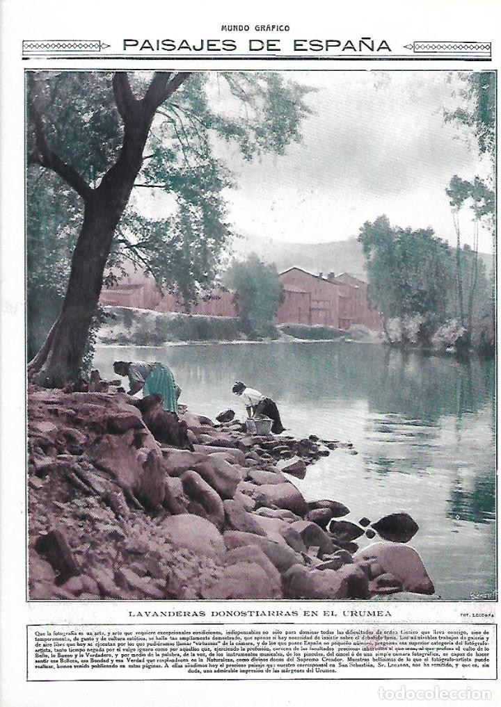 Collectionnisme: A&Ntilde;O 1914 RECORTE PRENSA FOTOGRAFIA LAVANDERAS DONOSTIARRAS EN EL URUMEA FOTO LECUONA