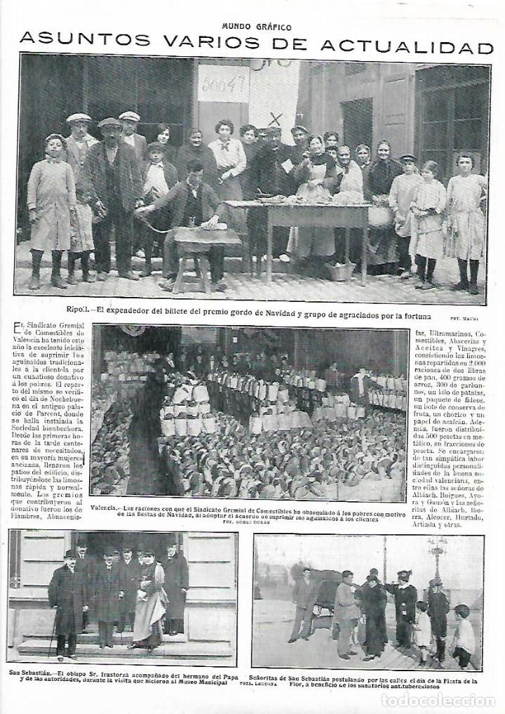 Collecting paper: A&Ntilde;O 1914 RECORTE PRENSA RIPOLL LOTERIA DE NAVIDAD EXPENDEDOR BILLETE PREMIO GORDO AGRACIADOS