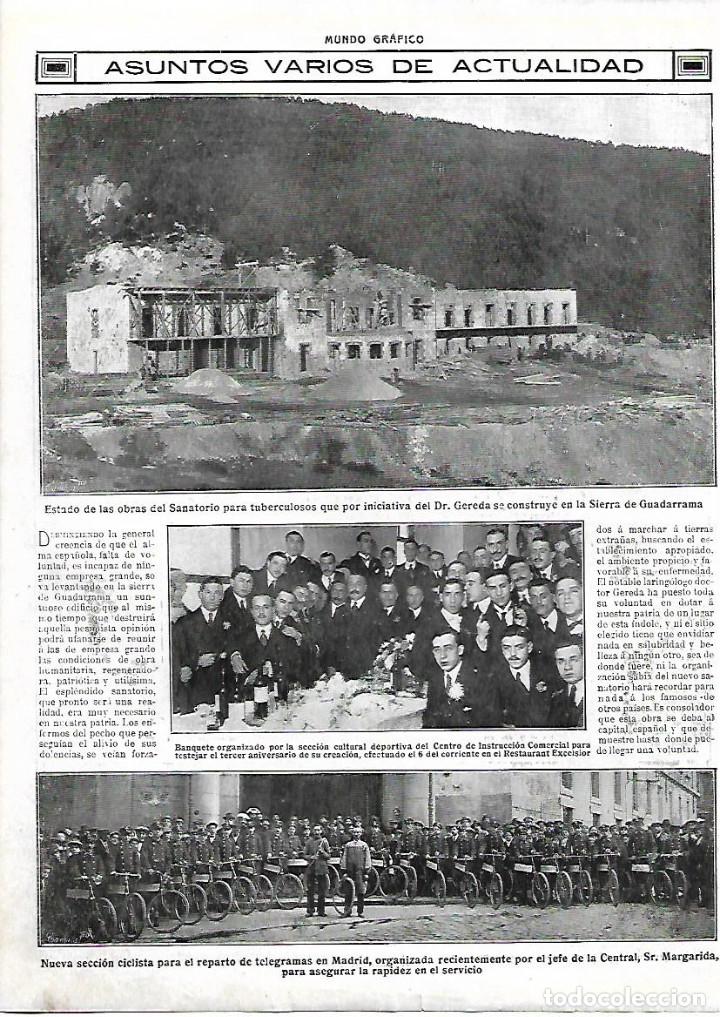 Collecting paper: A&Ntilde;O 1914 RECORTE PRENSA OBRAS CONSTRUCCION SANATORIO TUBERCULOSIS DOCTOR GEREDA SIERRA GUADARRAMA