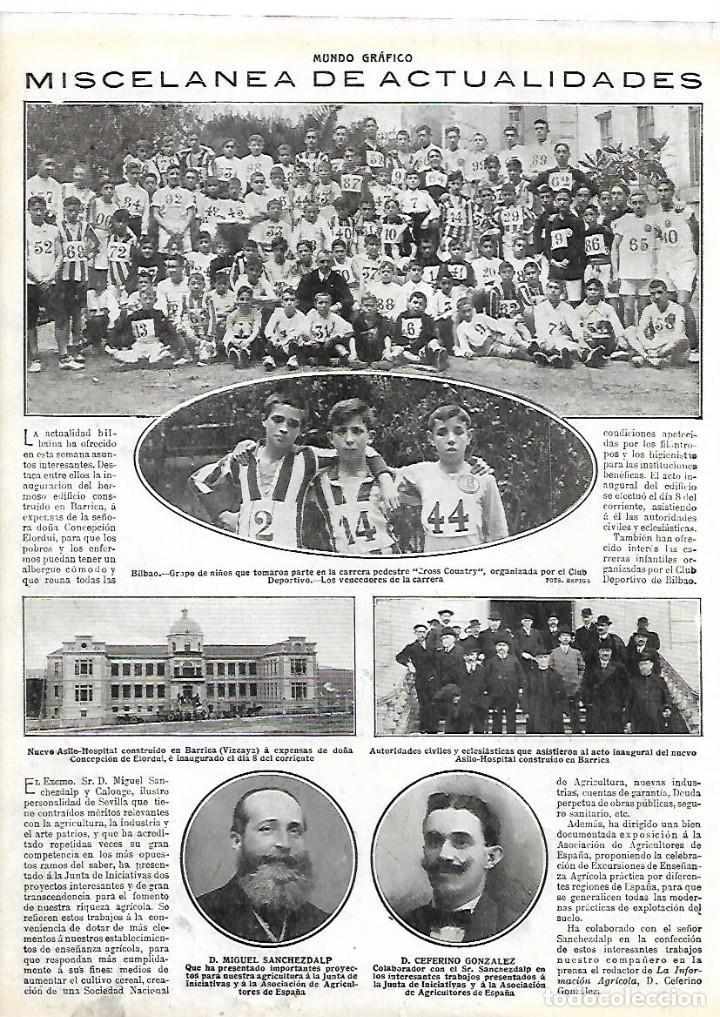 Collezionismo: A&Ntilde;O 1914 RECORTE PRENSA INAUGURACION DEL NUEVO ASILO HOSPITAL EN BARRICA VIZCAYA