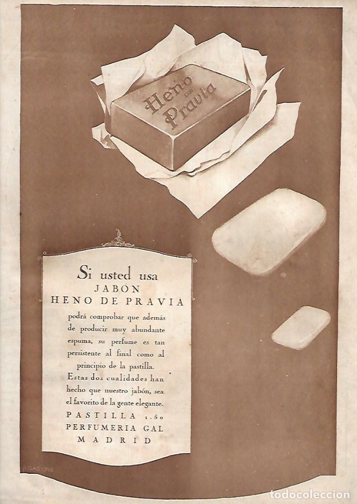 Collezionismo: A&Ntilde;O 1922 RECORTE PRENSA PUBLICIDAD PASTILLA DE JABON HENO DE PRAVIA PERFUMERIA GAL
