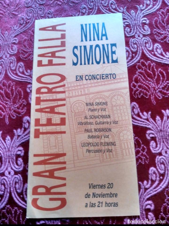 Coleccionismo: programa triptico nina simone a&ntilde;o 91 - Foto 1