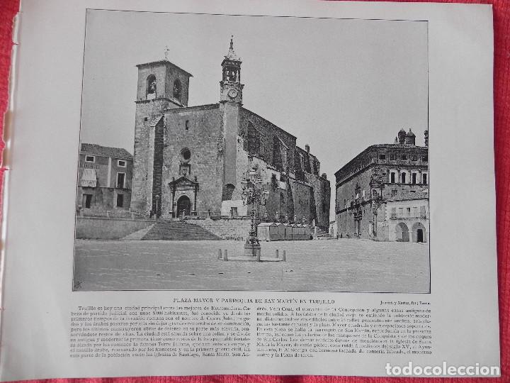 Coleccionismo: PLAZA MAYOR Y PARROQUIA DE SAN MART&Iacute;N EN TRUJILLO. ANTIGU L&Aacute;MINA 1898. (PN00021)@