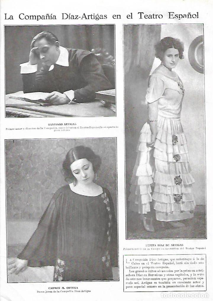 Collectionnisme: A&Ntilde;O 1924 RECORTE PRENSA LA COMPA&Ntilde;IA DIAZ ARTIGAS EN TEATRO ESPA&Ntilde;OL SANTIAGO ARTIGAS PEPITA DIAZ