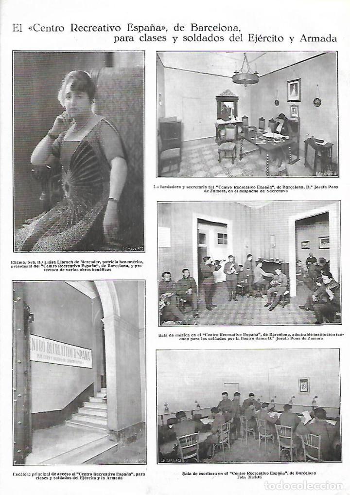 Collectionnisme: A&Ntilde;O 1924 RECORTE PRENSA CENTRO RECREATIVO ESPA&Ntilde;A DE BARCELONA SOLDADOS EJERCITO Y ARMADA