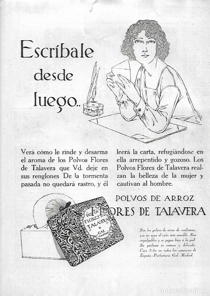 Collecting paper: A&Ntilde;O 1923 RECORTE PRENSA PUBLICIDAD POLVOS DE ARROZ FLORES DE TALAVERA