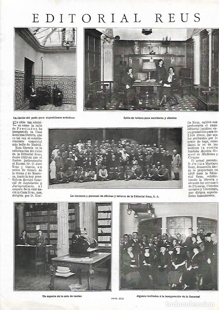 Collectionnisme: A&Ntilde;O 1922 RECORTE PRENSA EDITORIAL REUS SALA LECTURA GERENCIA PERSONAL SALA DE VENTAS