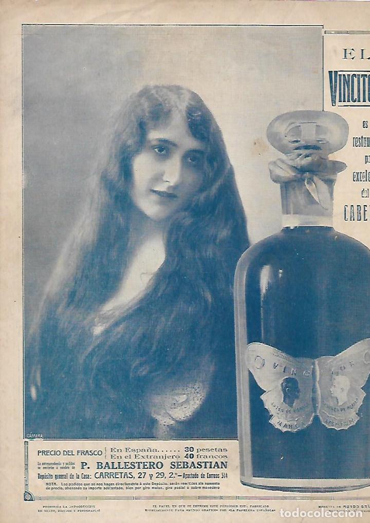 Collectionnisme: A&Ntilde;O 1913 RECORTE PRENSA PUBLICIDAD EL VINCITOR REGENERADOR CABELLO BALLESTERO SEBASTIAN