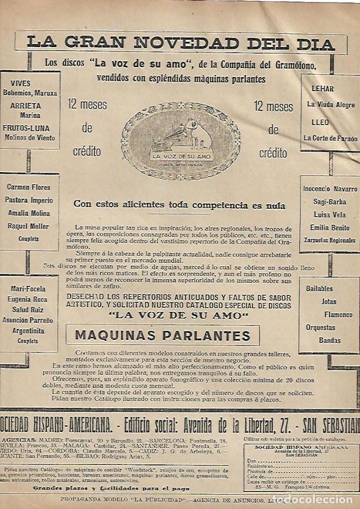 Collezionismo: A&Ntilde;O 1920 RECORTE PRENSA PUBLICIDAD DISCOS LA VOZ DE SU AMO COMPA&Ntilde;IA DEL GRAMOFONO