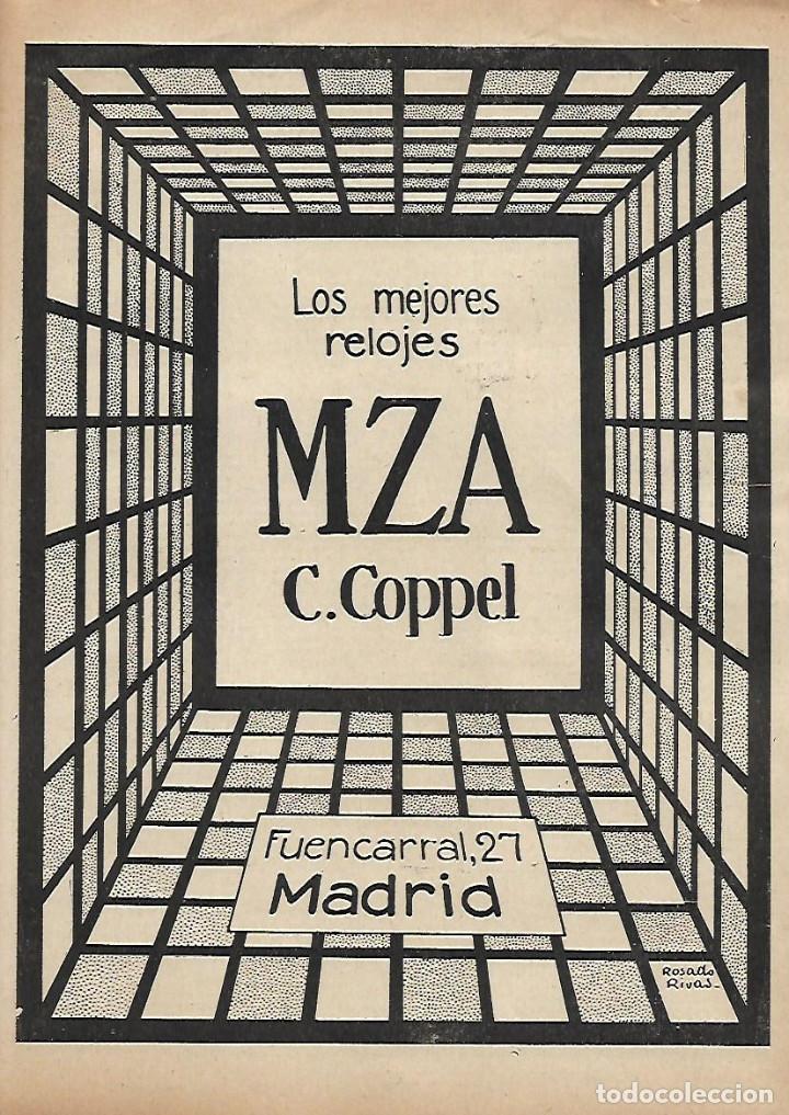 Collectionnisme: A&Ntilde;O 1922 RECORTE PRENSA PUBLICIDAD RELOJ RELOJES MZA CARLOS COPPEL FUENCARRAL MADRID