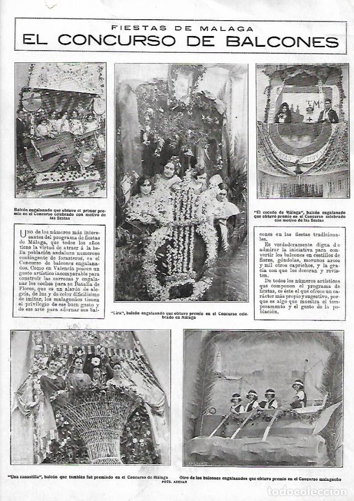 Collectionnisme: A&Ntilde;O 1922 RECORTE PRENSA  CONCURSO DE BALCONES FIESTAS MALAGA