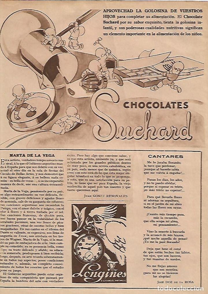 Collezionismo: A&Ntilde;O 1928 RECORTE PRENSA PUBLICIDAD CHOCOLATE SUCHARD