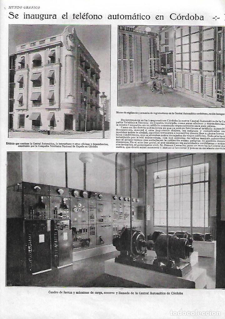 Collezionismo: A&Ntilde;O 1928 RECORTE PRENSA INAUGURACION TELEFONO AUTOMATICO EN CORDOBA