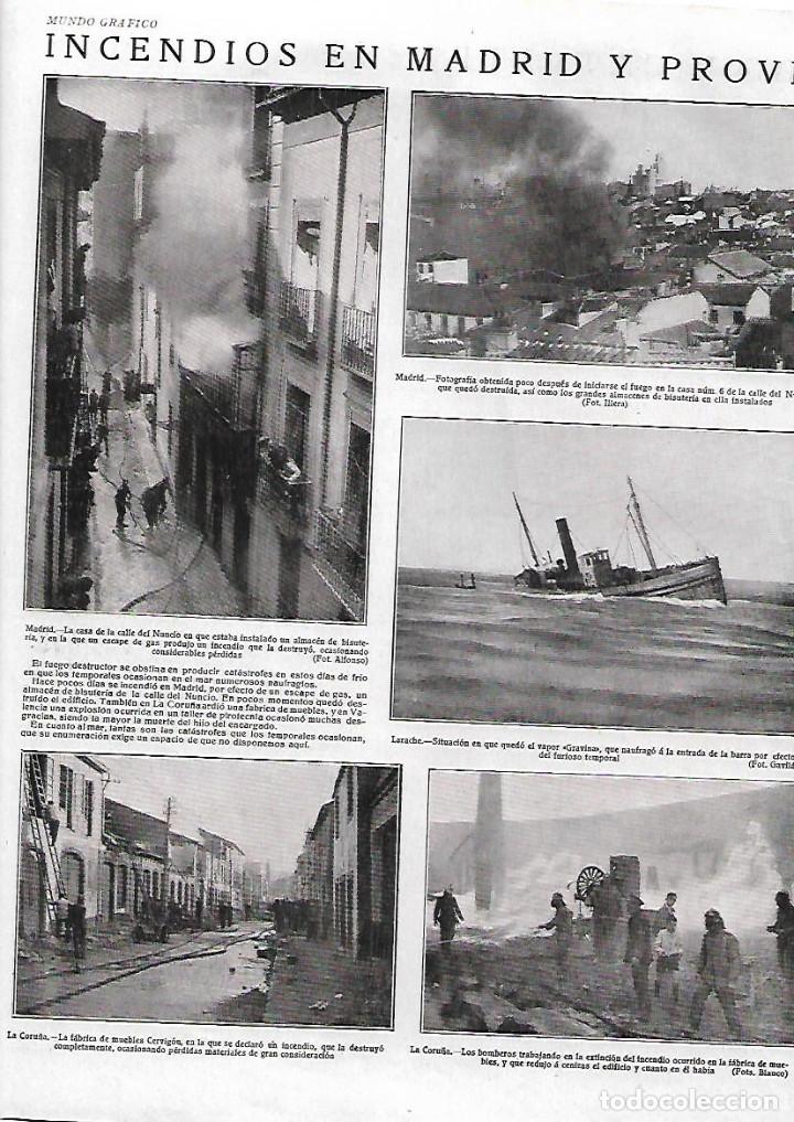 Collectionnisme: A&Ntilde;O 1928 RECORTE PRENSA LA CORU&Ntilde;A INCENDIO DE LA FABRICA DE MUEBLES CERVIGON EXTINCION BOMBEROS