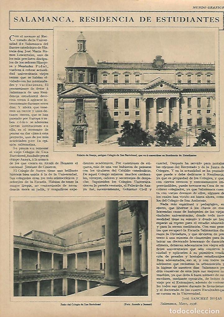 Colecionismo: A&Ntilde;O 1930 RECORTE PRENSA PUBLICIDAD SALAMANCA RESIDENCIA DE ESTUDIANTES COLEGIO SAN BARTOLOME