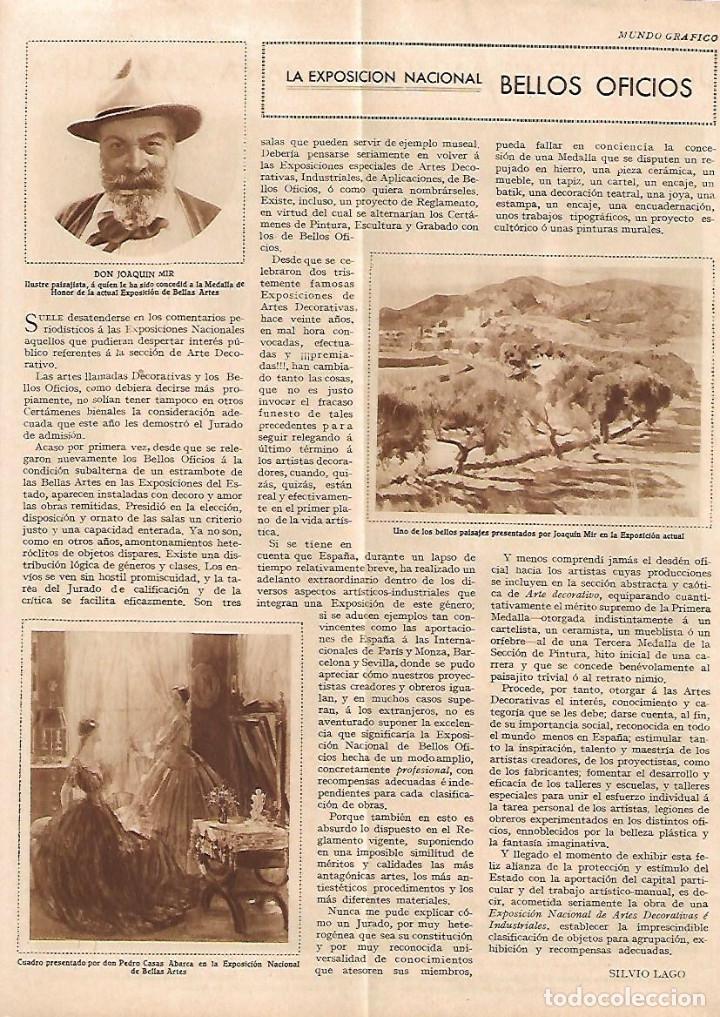 Collectionnisme: A&Ntilde;O 1930 RECORTE PRENSA JOAQUIN MIR EXPOSICION NACIONAL DE PINTURA