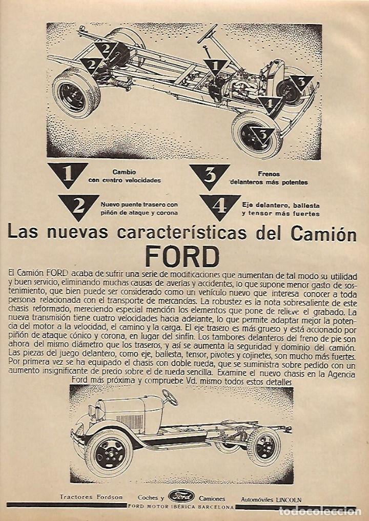 Collectionnisme: A&Ntilde;O 1930 RECORTE PRENSA PUBLICIDAD CAMION FORD NUEVAS CARACTERISTICAS