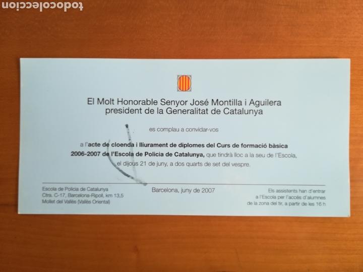 Coleccionismo: Invitaci&oacute;n acto final clausura curso 2006-2007 Escuela Polic&iacute;a Catalu&ntilde;a Mossos d'Esquadra