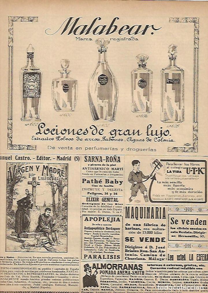 Collezionismo: A&Ntilde;O 1924 RECORTE PRENSA PUBLICIDAD COLONIA MALABEAR PERFUMERIA