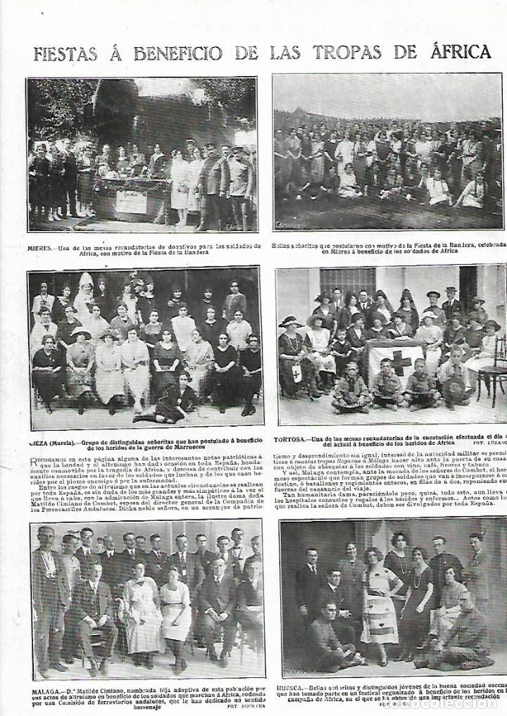 Collecting paper: A&Ntilde;O 1921 RECORTE PRENSA FIESTAS A BENEFICIO TROPAS DE AFRICA MIERES CIEZA MURCIA TORTOSA MALAGA