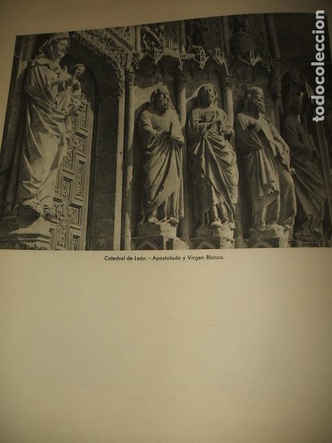 Collezionismo: LE&Oacute;N CATEDRAL APOSTOLADO Y VIRGEN BLANCA ANTIGUA LAMINA HUECOGRABADO A&Ntilde;OS 40