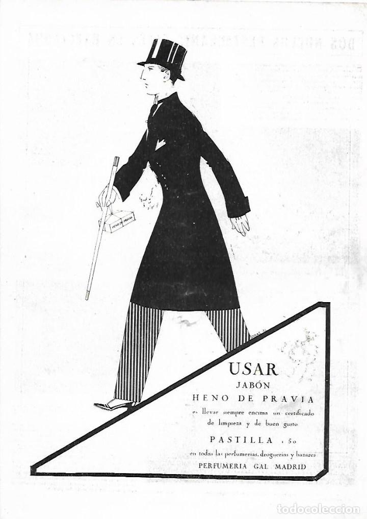 Collectionnisme: A&Ntilde;O 1922 RECORTE PRENSA PUBLICIDAD PASTILLA DE JABON HENO DE PRAVIA PERFUMERIA GAL