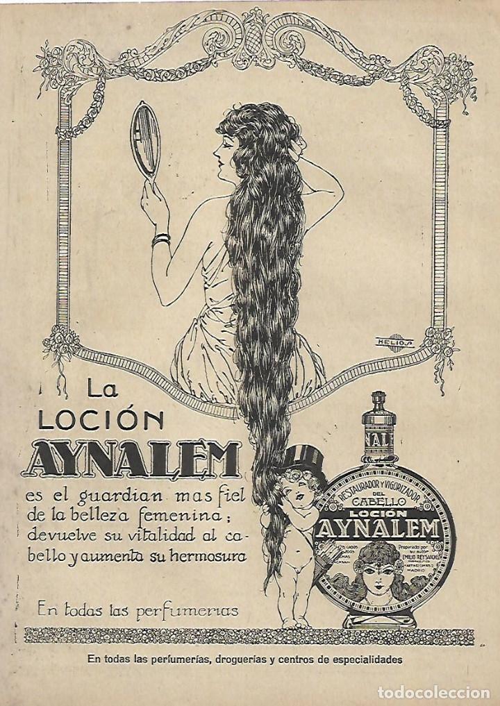 Collezionismo: A&Ntilde;O 1922 RECORTE PRENSA PUBLICIDAD LOCION AYNALEM CABELLO EMILIO REY SANCHEZ