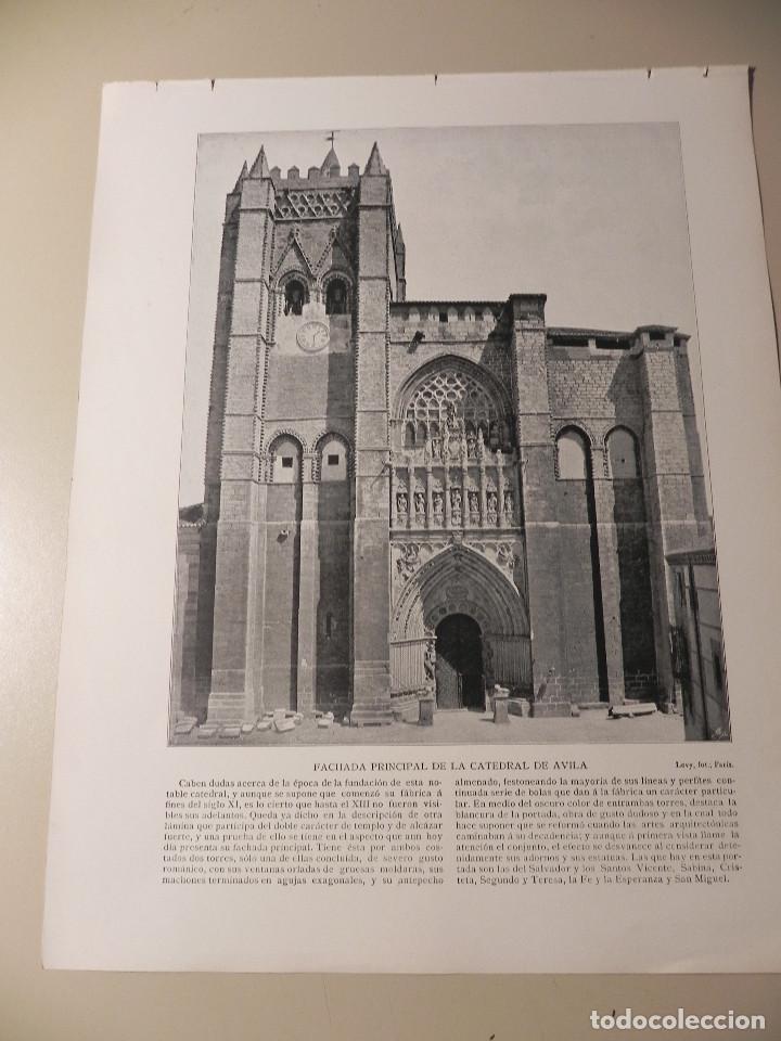 Coleccionismo: FACHADA PRINCIPAL DE LA CATEDRAL DE &Aacute;VILA. ANTIGUA L&Aacute;MINA DEL A&Ntilde;O 1898.@