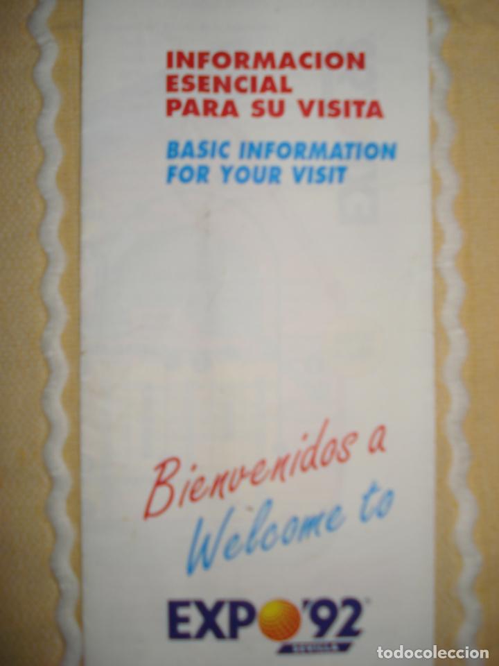Coleccionismo: FOLLETO INFORMACION ESENCIAL PARA SU VISITA, EXPO 92 SEVILLA